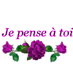 Gif animé je pense à toi fleurs